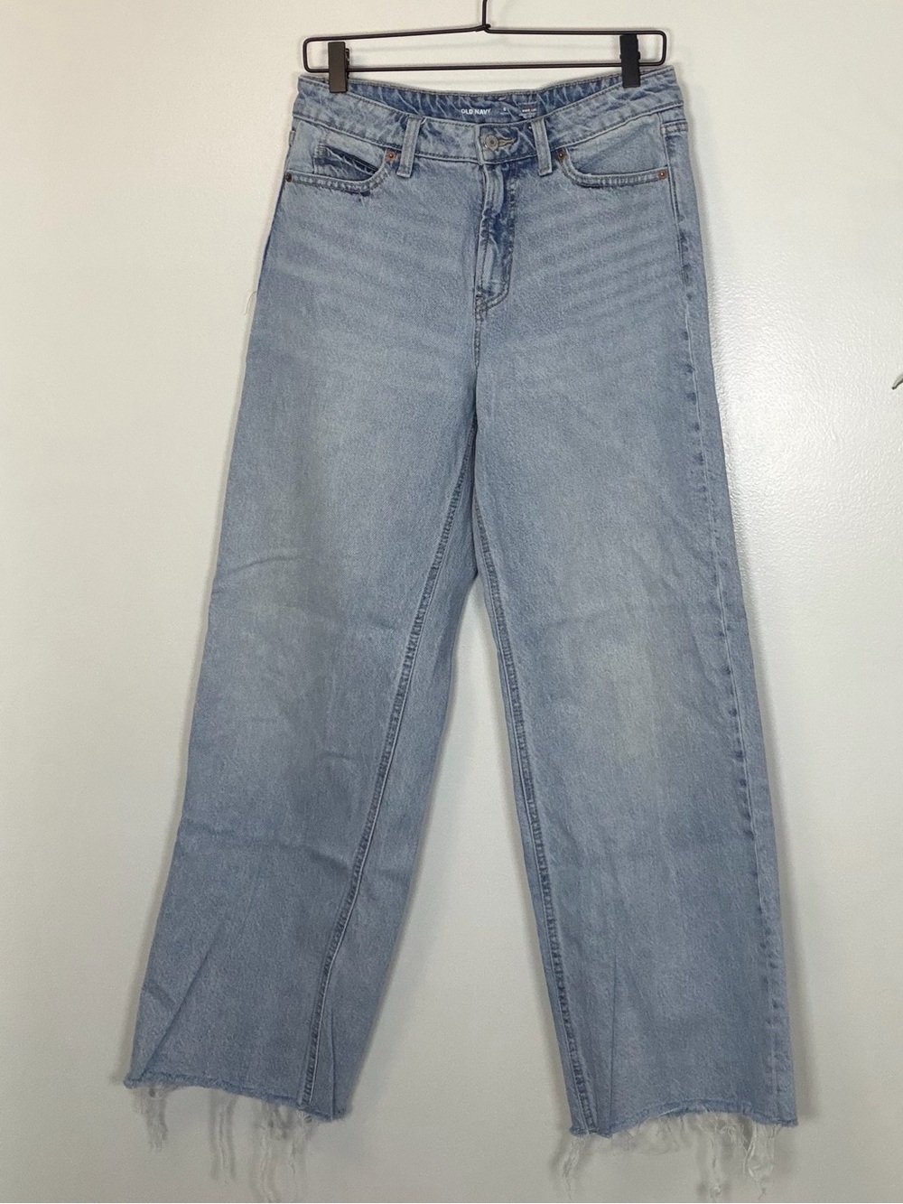 Old Navy Light Blue Wide Leg Jeans with Raw Hem